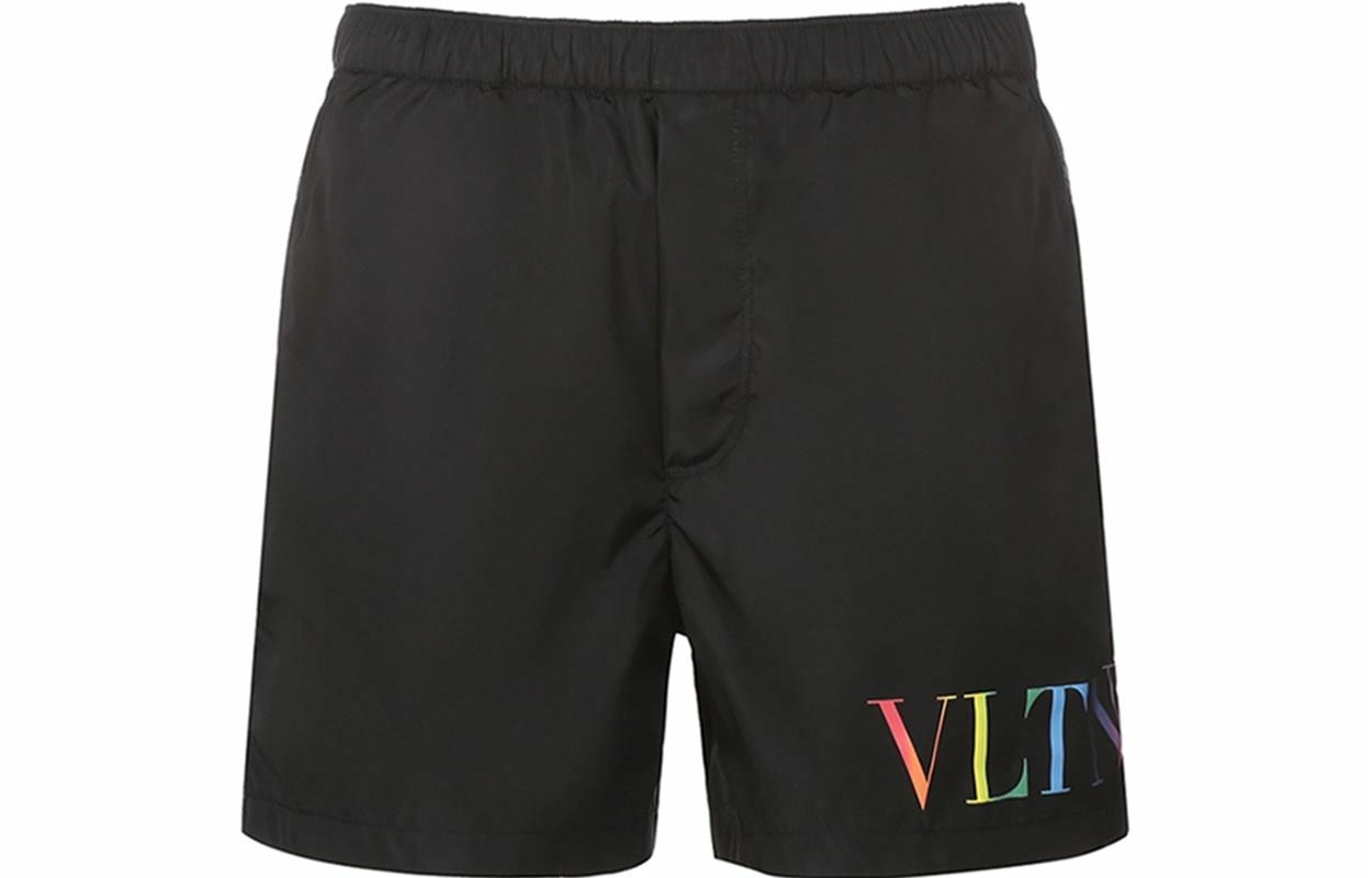 Valentino/华伦天奴 Valentino SS21 VLTN Printed Swim Shorts Black