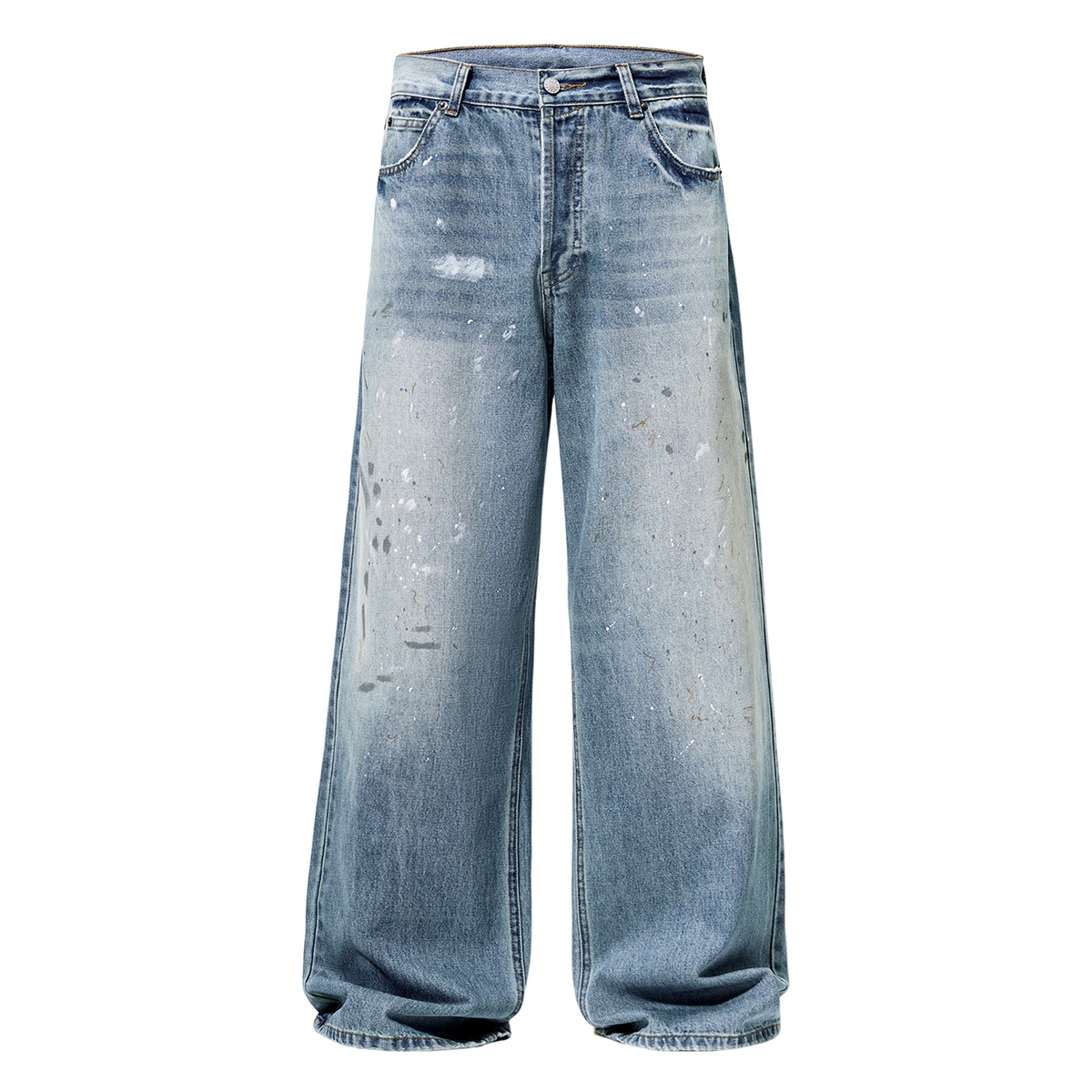 EPTISON Vintage Washed Wide-Leg Jeans Blue