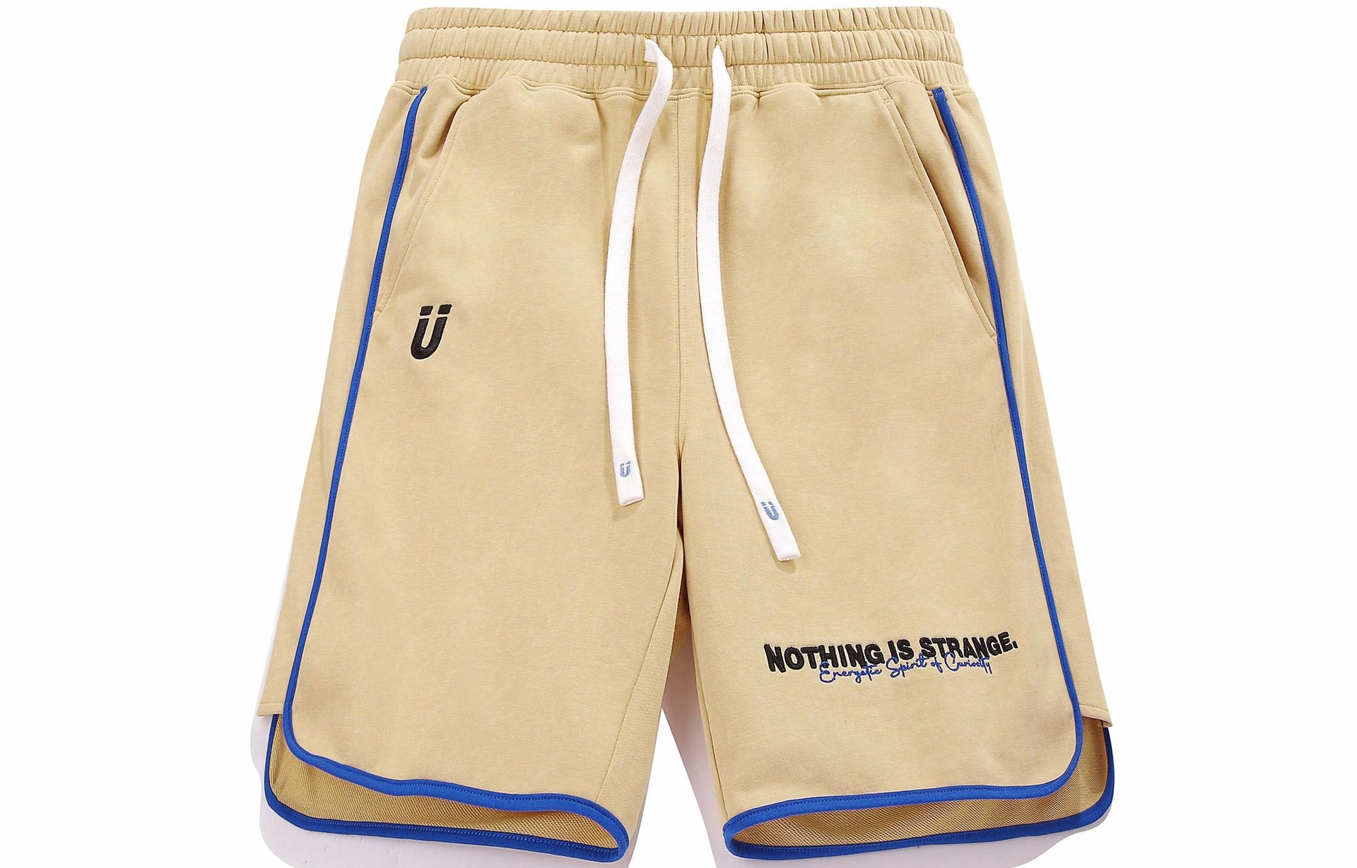 Guuka Washed Logo Embroidered Drawstring Shorts Khaki