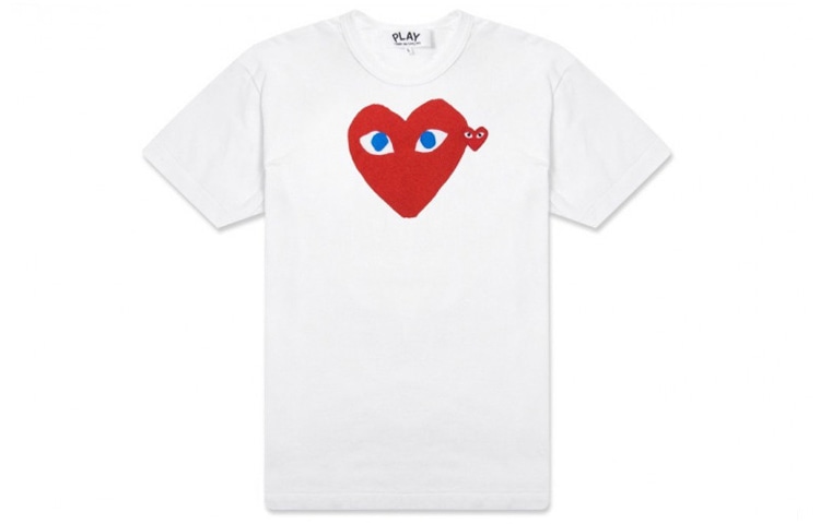 CDG Play Double Heart T-Shirt White