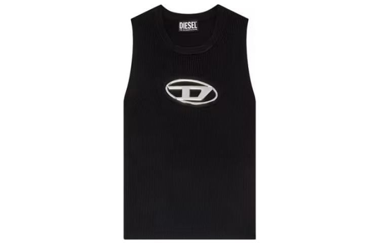DIESEL OVAL-D Black Tank Top