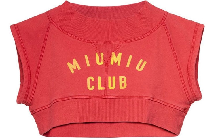 Miu Miu SS21 Red Sleeveless Crop Top