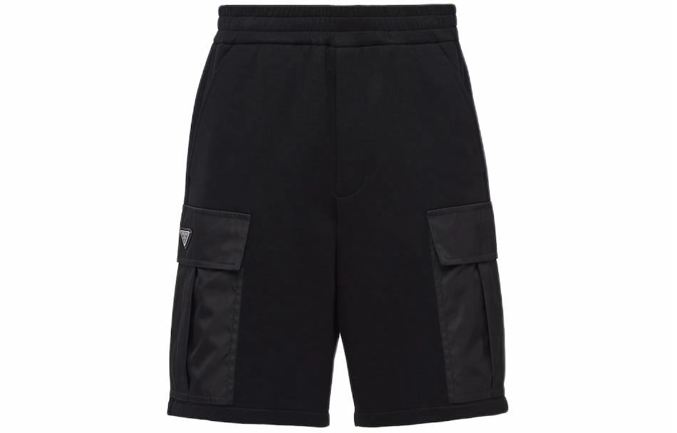 Prada Logo Patch Shorts Black