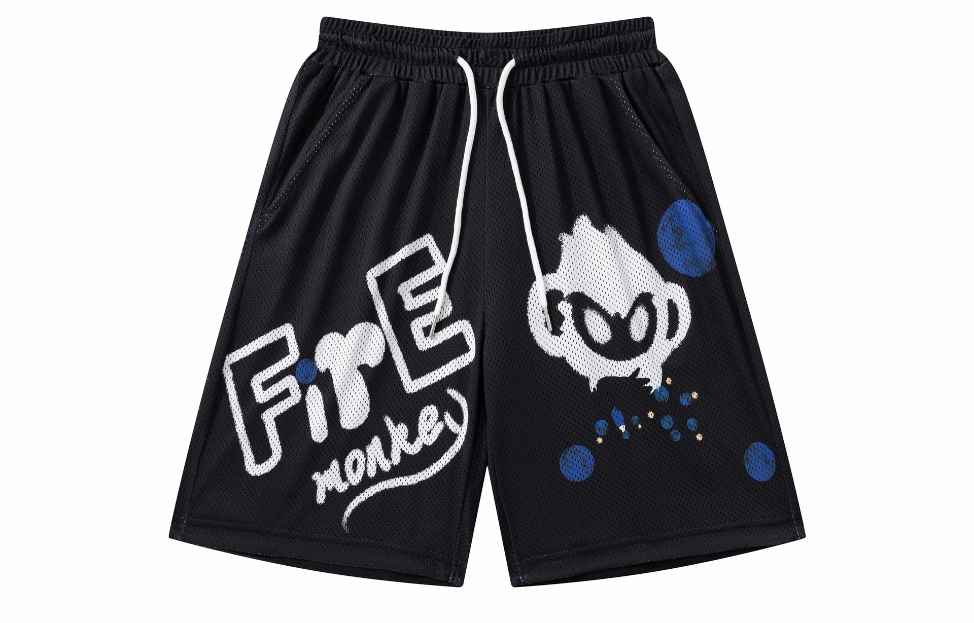 火猴/FireMonkey FireMonkey Cartoon Monkey Print Basketball Shorts Black