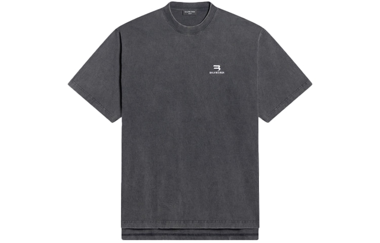 Balenciaga FW21 Logo Print T-Shirt Grey