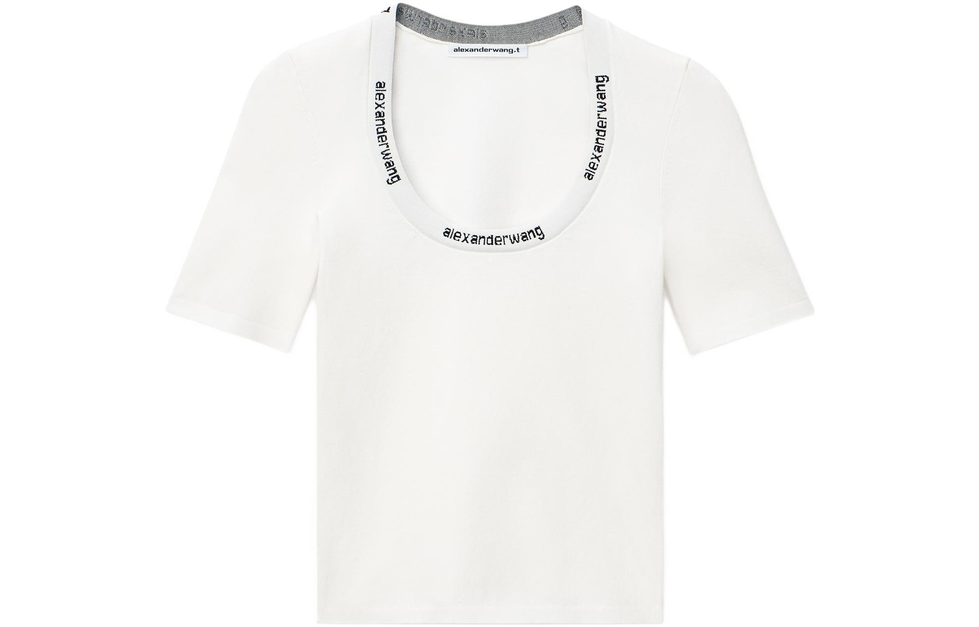 Alexander Wang SS22 Logo Jacquard Knit Tee White