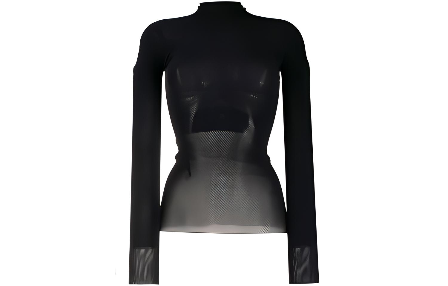 AMBUSH FW21 Turtleneck Mesh Long Sleeve Top Black