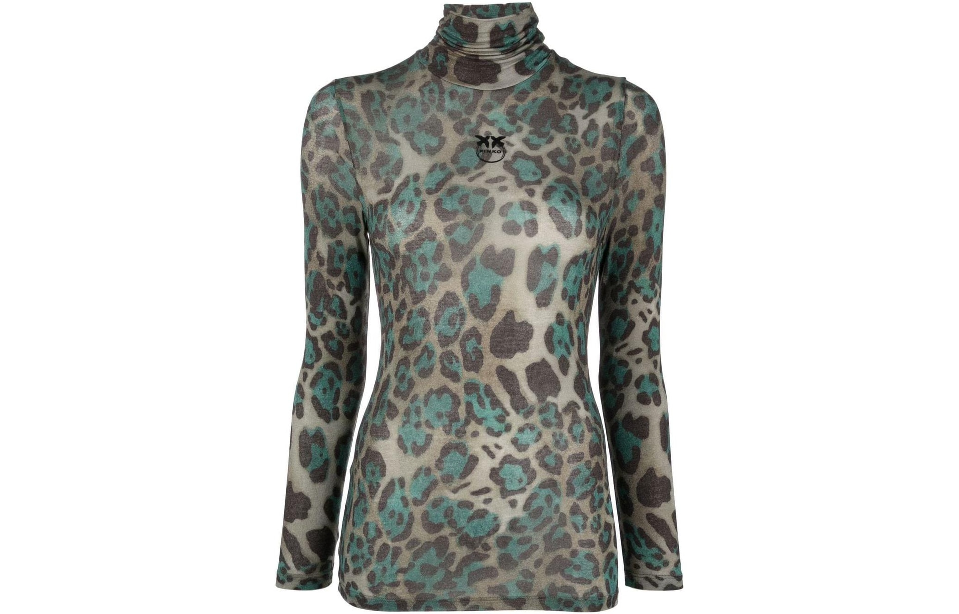 PINKO FW22 Leopard Print Turtleneck