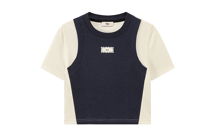 CHUU Deconstructed Layered Tee Navy