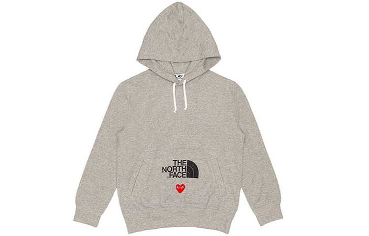 CDG Play x The North Face "Play Together" Hoodie Grey