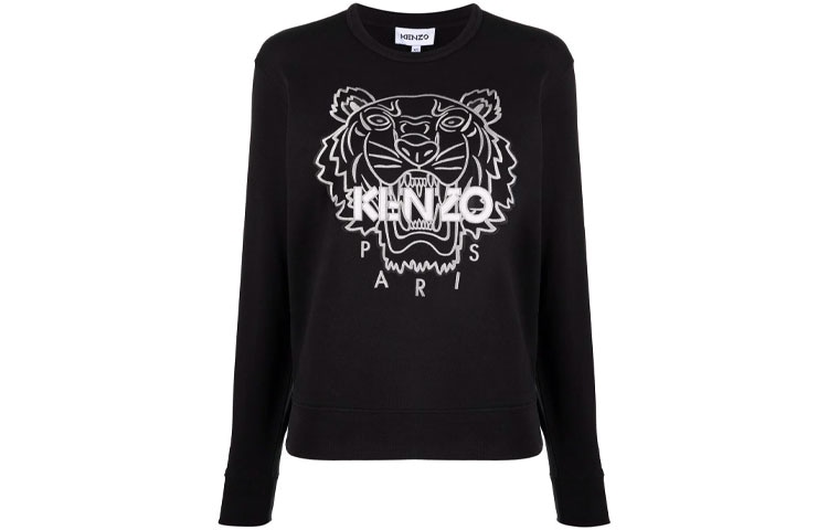 KENZO Tiger Embroidered Crewneck Sweatshirt Black