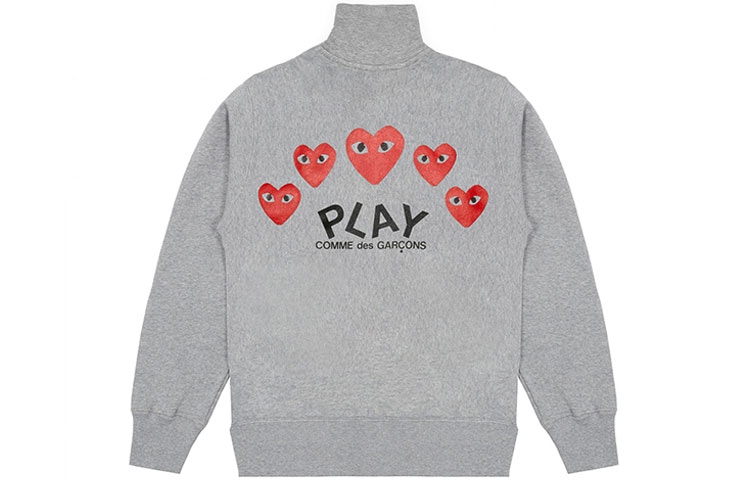 CDG Play 5 Hearts Grey Cardigan