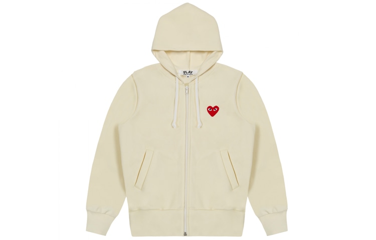 CDG Play Hoodie Ivory
