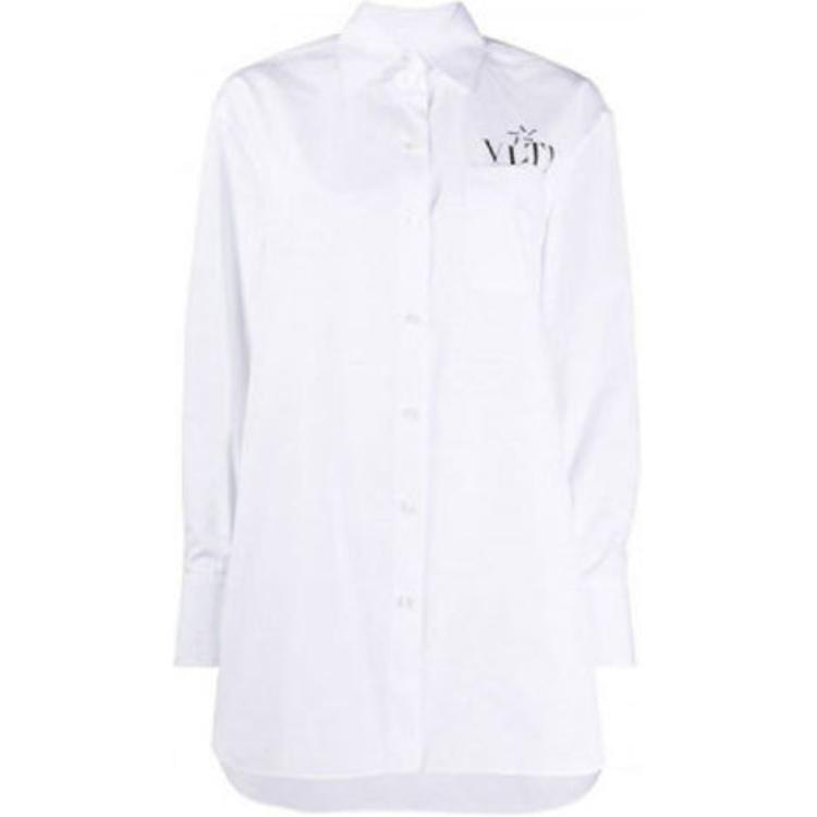 Valentino/华伦天奴 Valentino Logo Cotton Shirt White