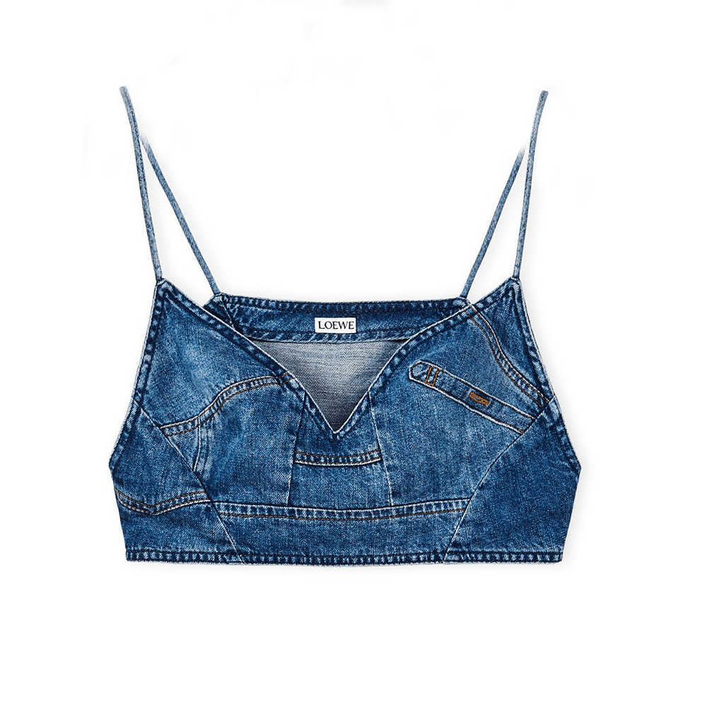 LOEWE Denim Crop Top Blue