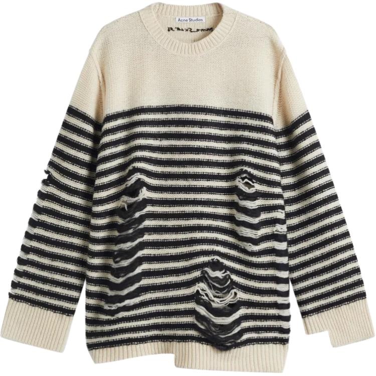 Acne Studios Striped Crewneck Sweater Black