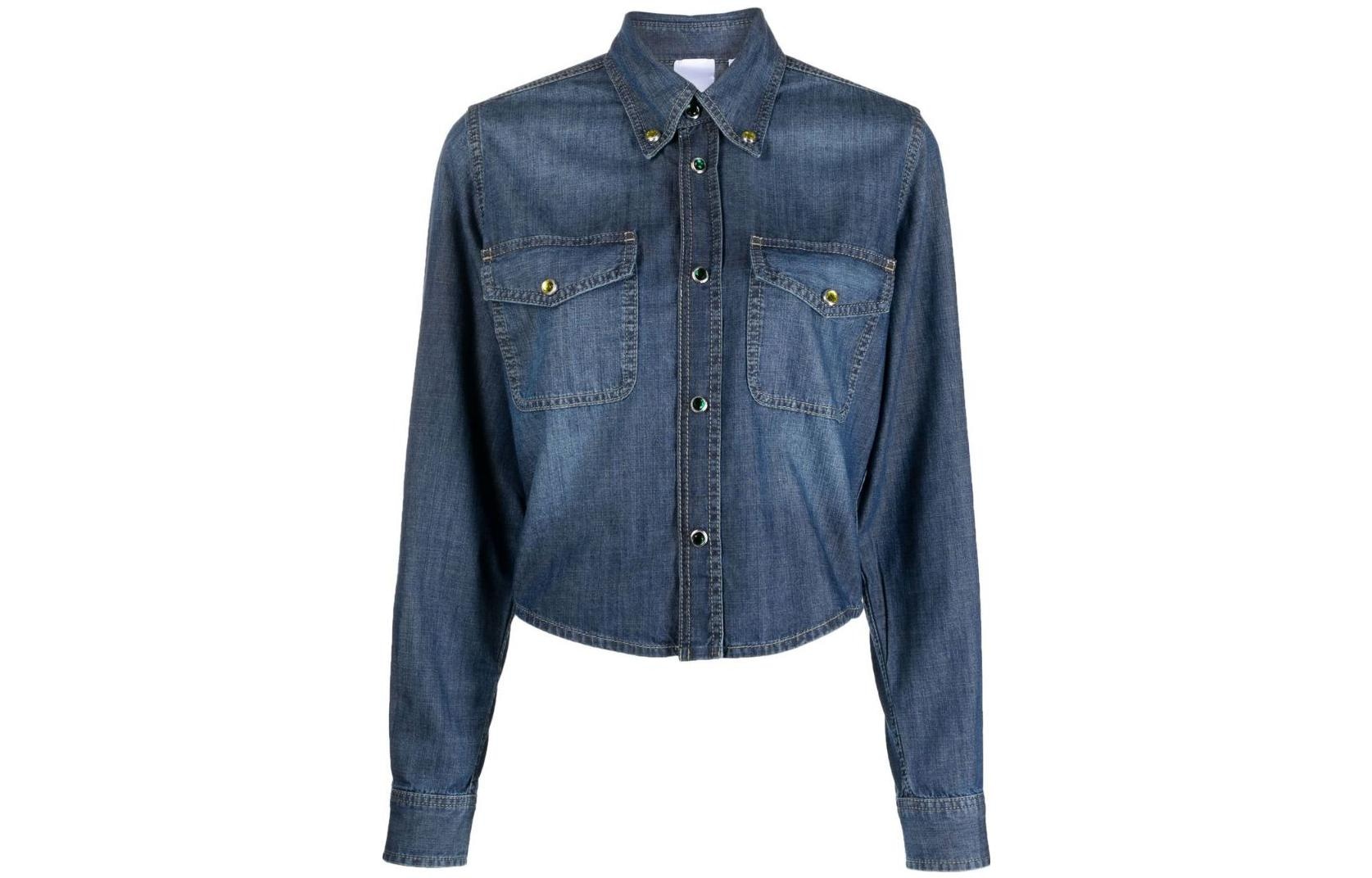 PINKO SS23 Denim Shirt Blue