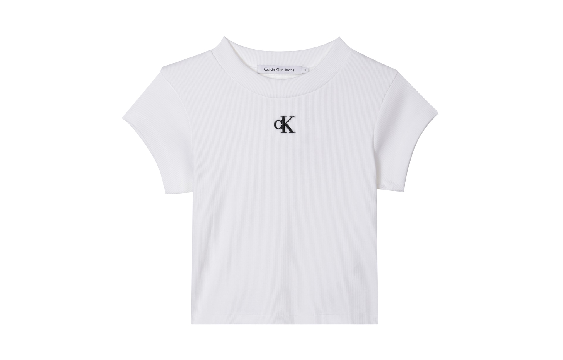 Calvin Klein Letter Logo Slim Fit T-Shirt White