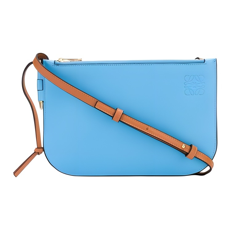 LOEWE Gate Double Zip Bag Blue Caramel