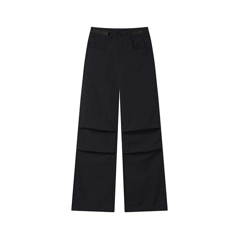 Crying Center Adjustable Waist Pants Black