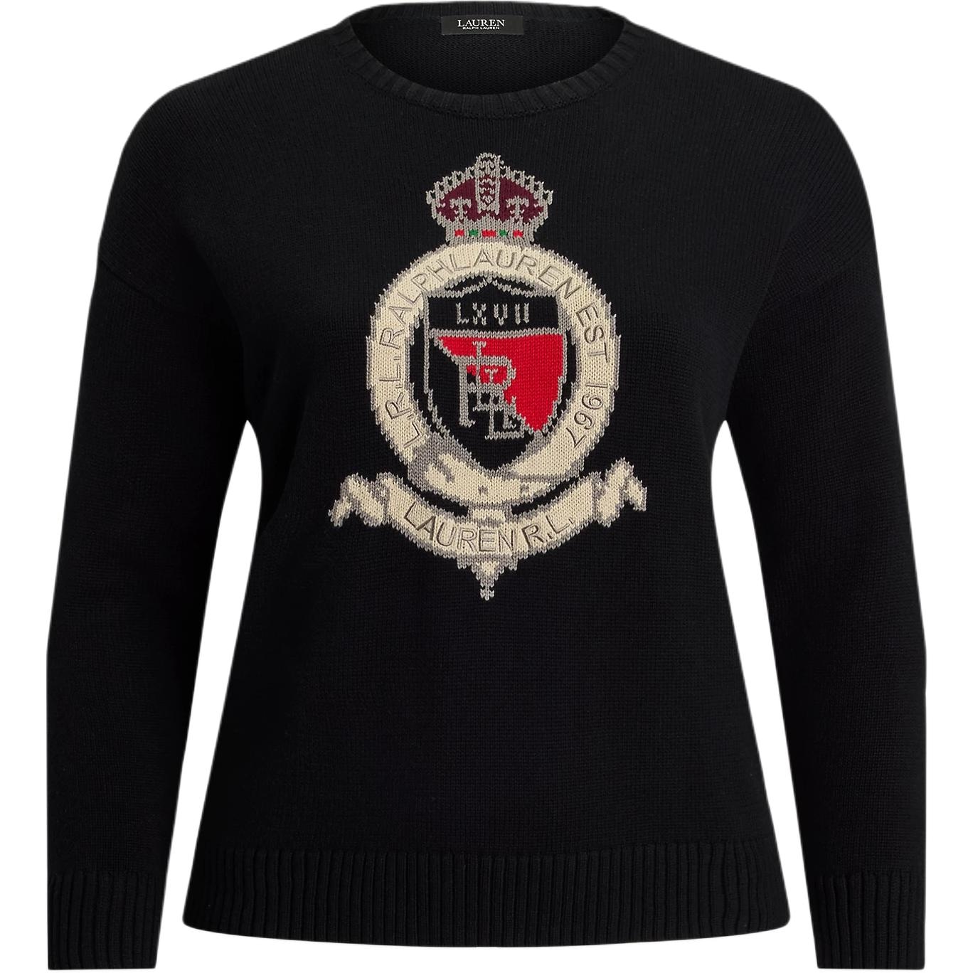 LAUREN RALPH LAUREN Ralph Lauren Letter Logo Knit Sweater Black