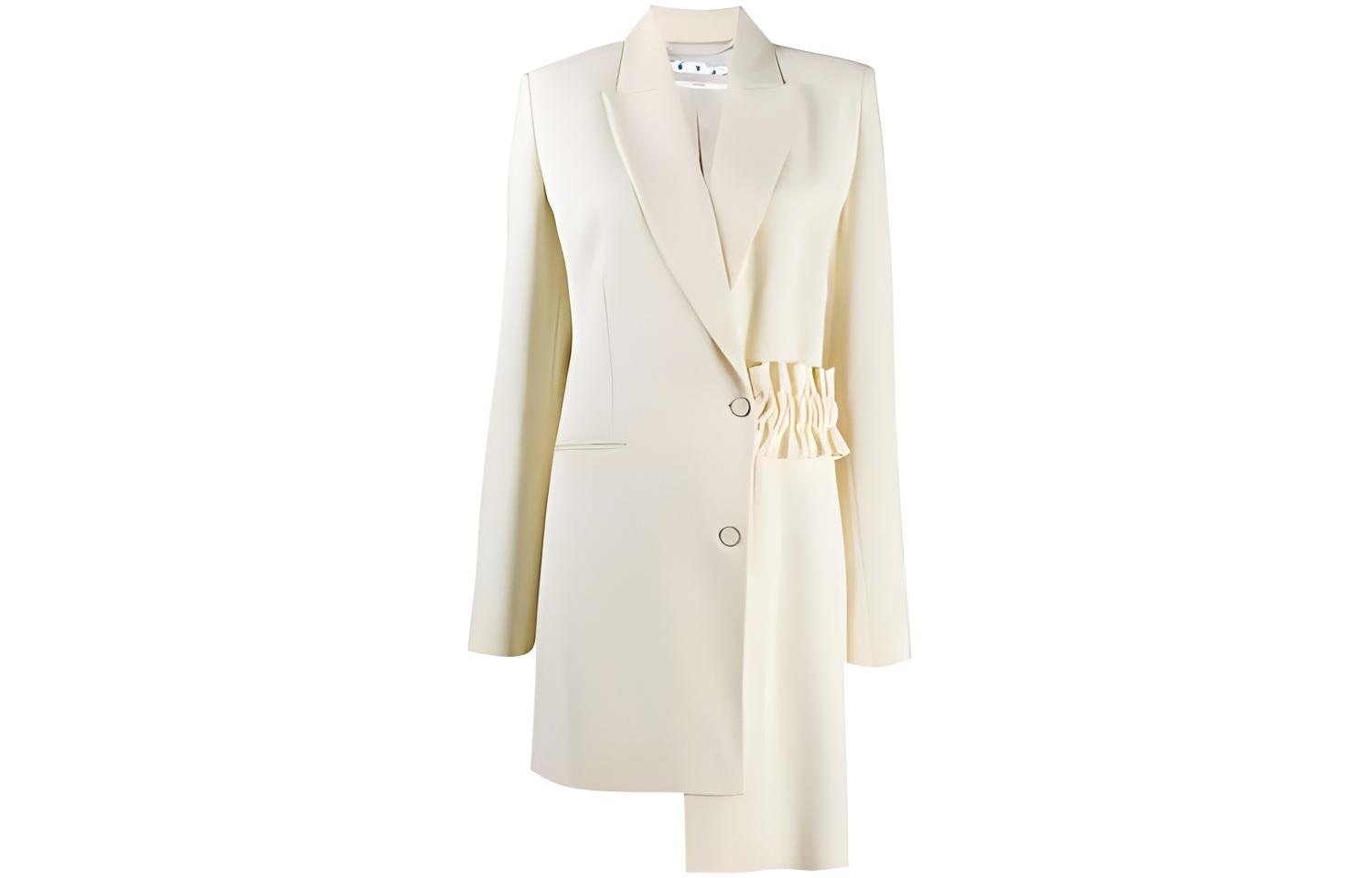 OFF-WHITE Asymmetric Logo Blazer White