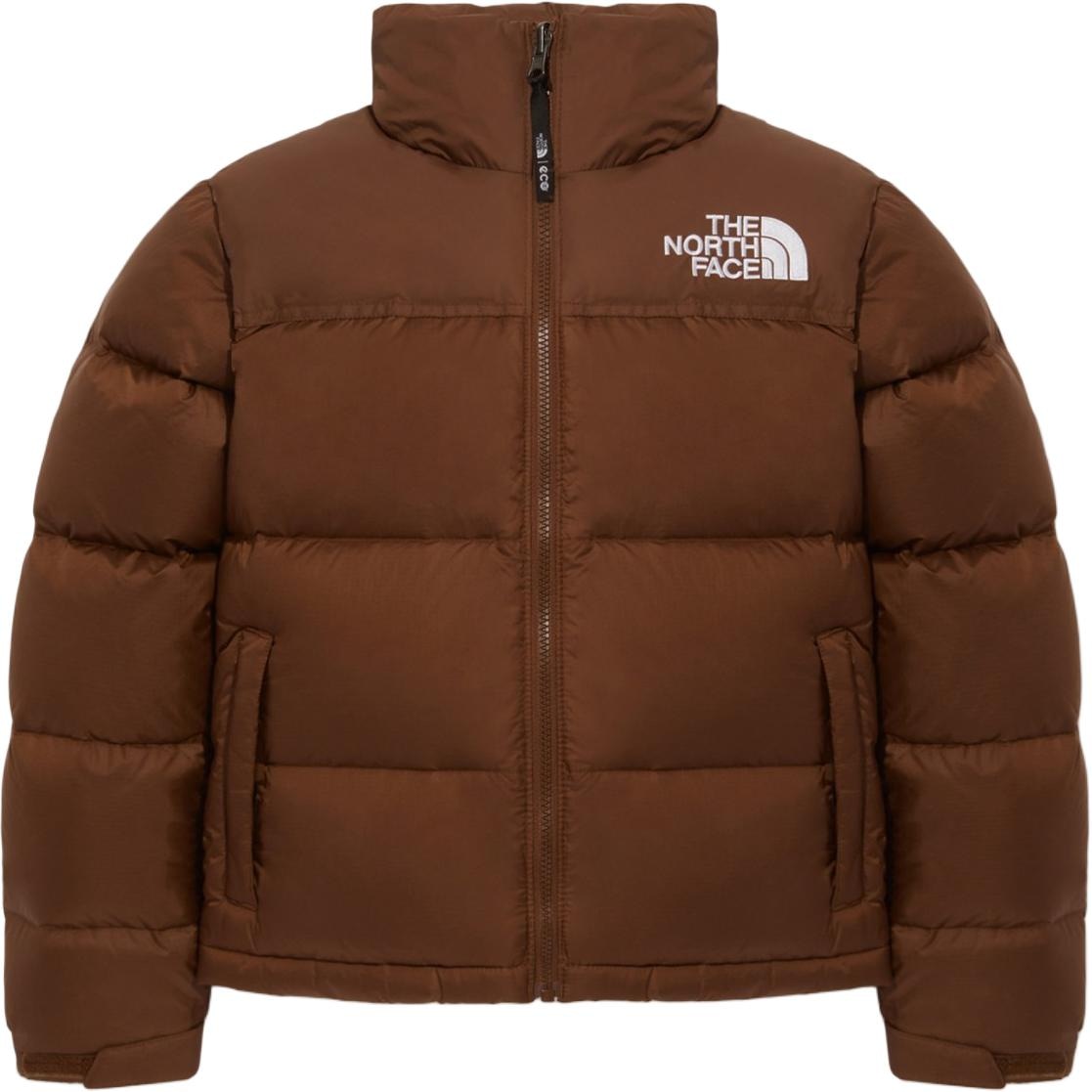 北面/THE NORTH FACE The North Face Logo Print Zip-Up Jacket Women Dark Brown