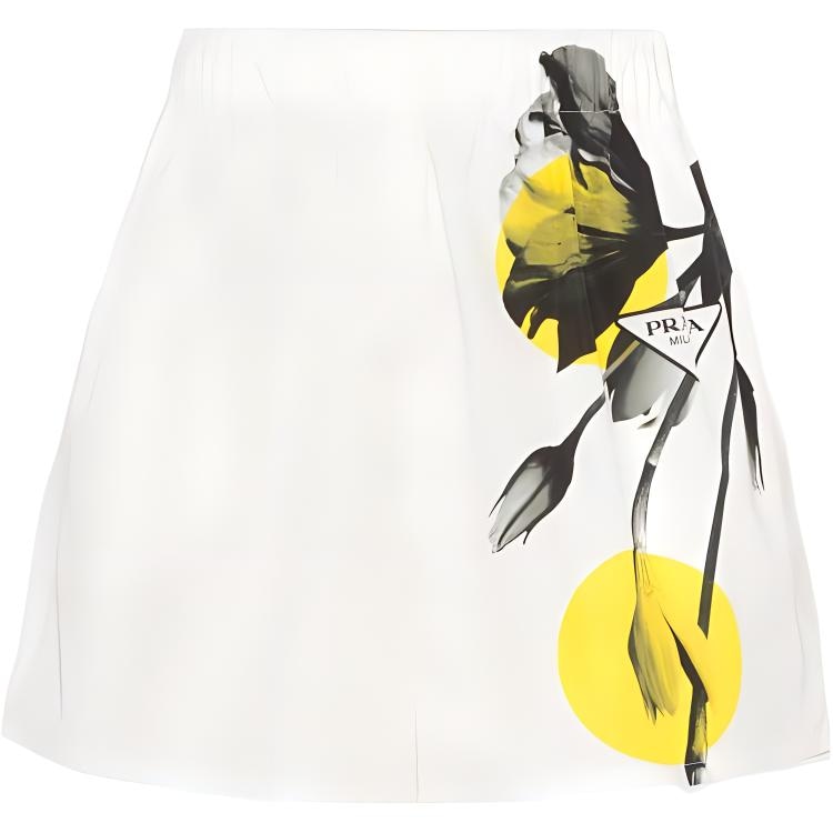 PRADA FW22 Floral Print Shorts Beige