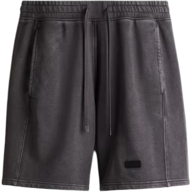 H&M Loose Fit Mid-Rise Tie Shorts Dark Grey