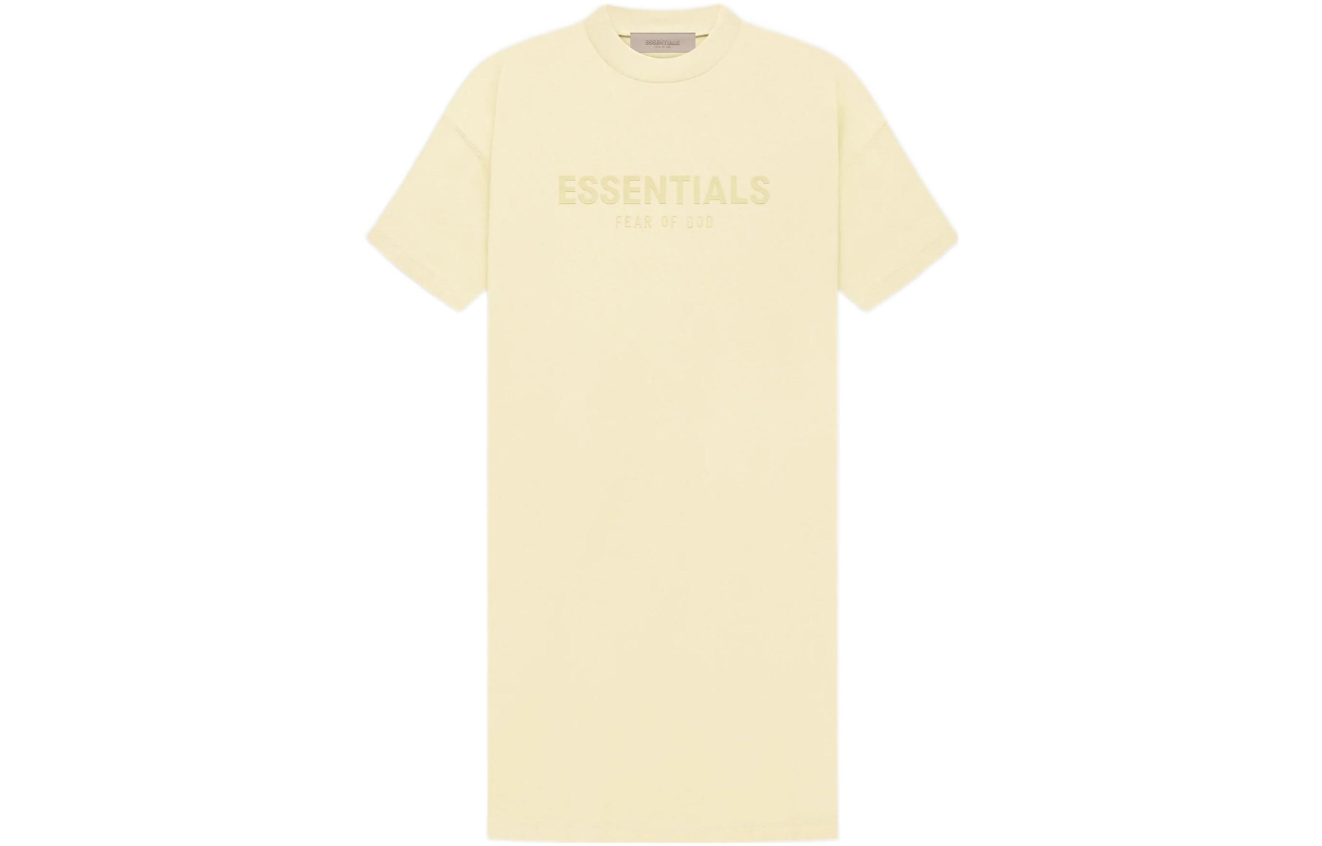 Fear of God Essentials FW22 Womens Tee Dress Canary Logo