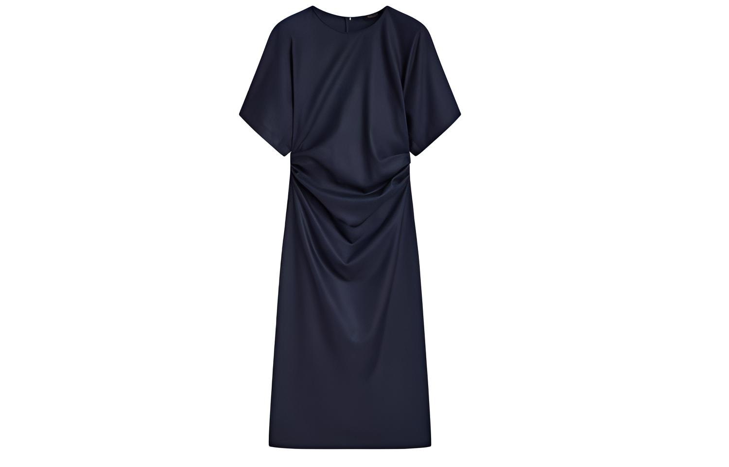 Massimo Dutti Navy Midi Dress