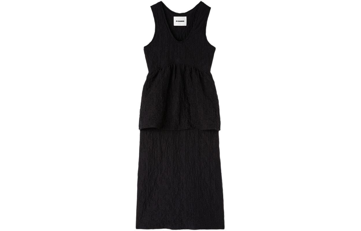 JIL SANDER SS24 Sleeveless Cotton Dress With Balloon Basque