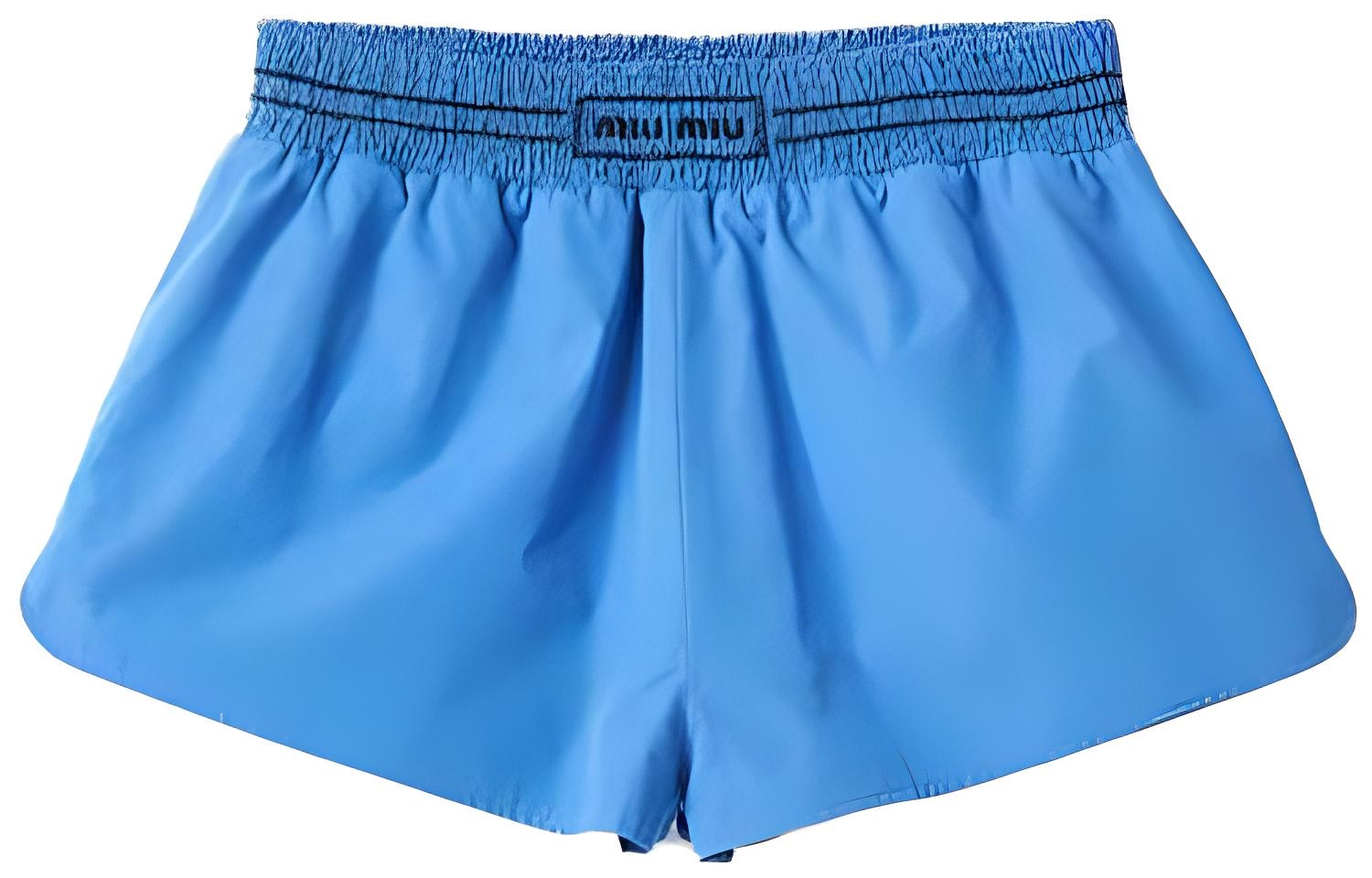 MIU MIU FW23 Embroidered Poplin Shorts