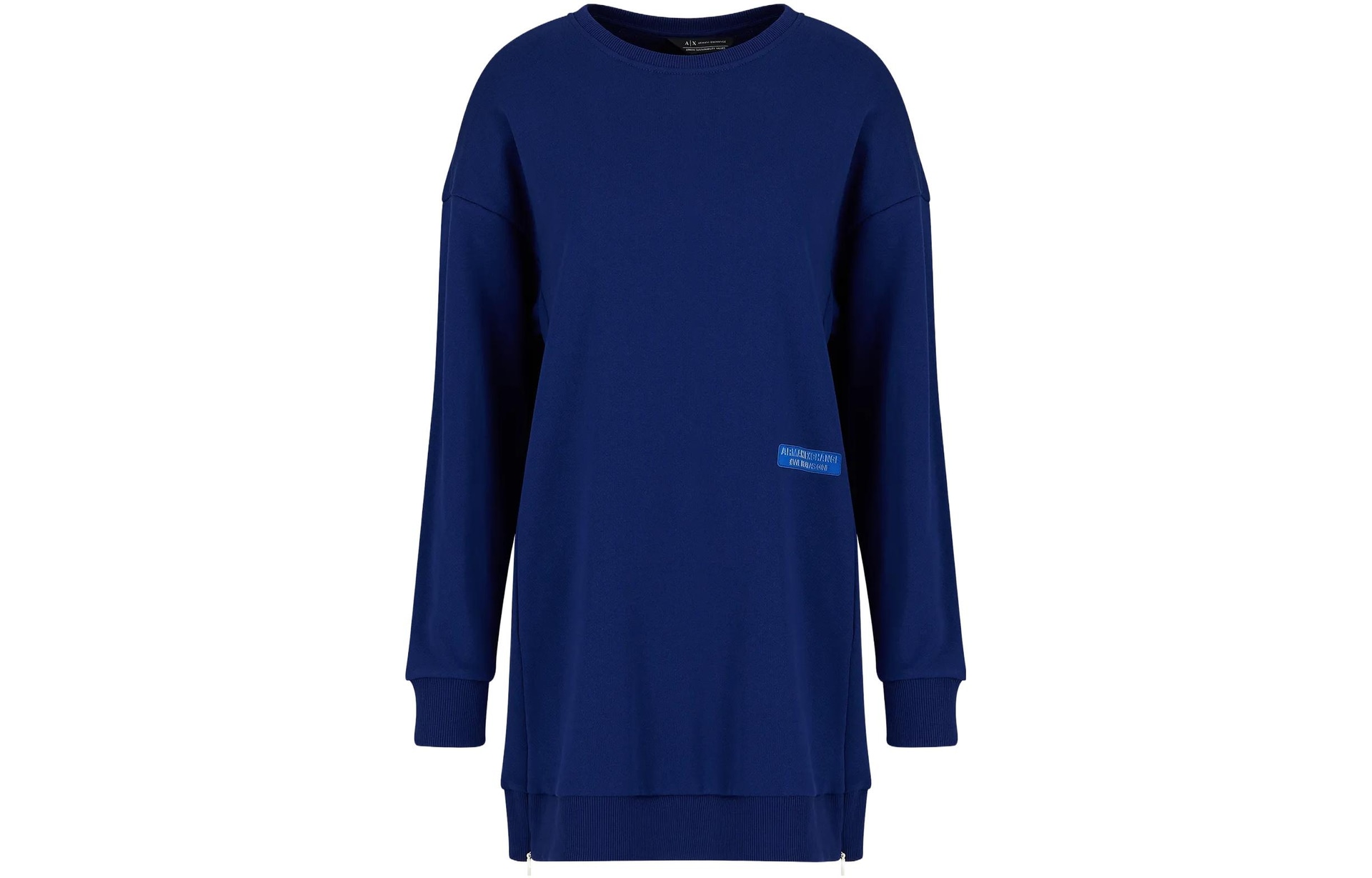 ARMANI EXCHANGE EMPORIO ARMANI FW23 Sustainability Values Organic Cotton Fleece Sweatshirt Dress