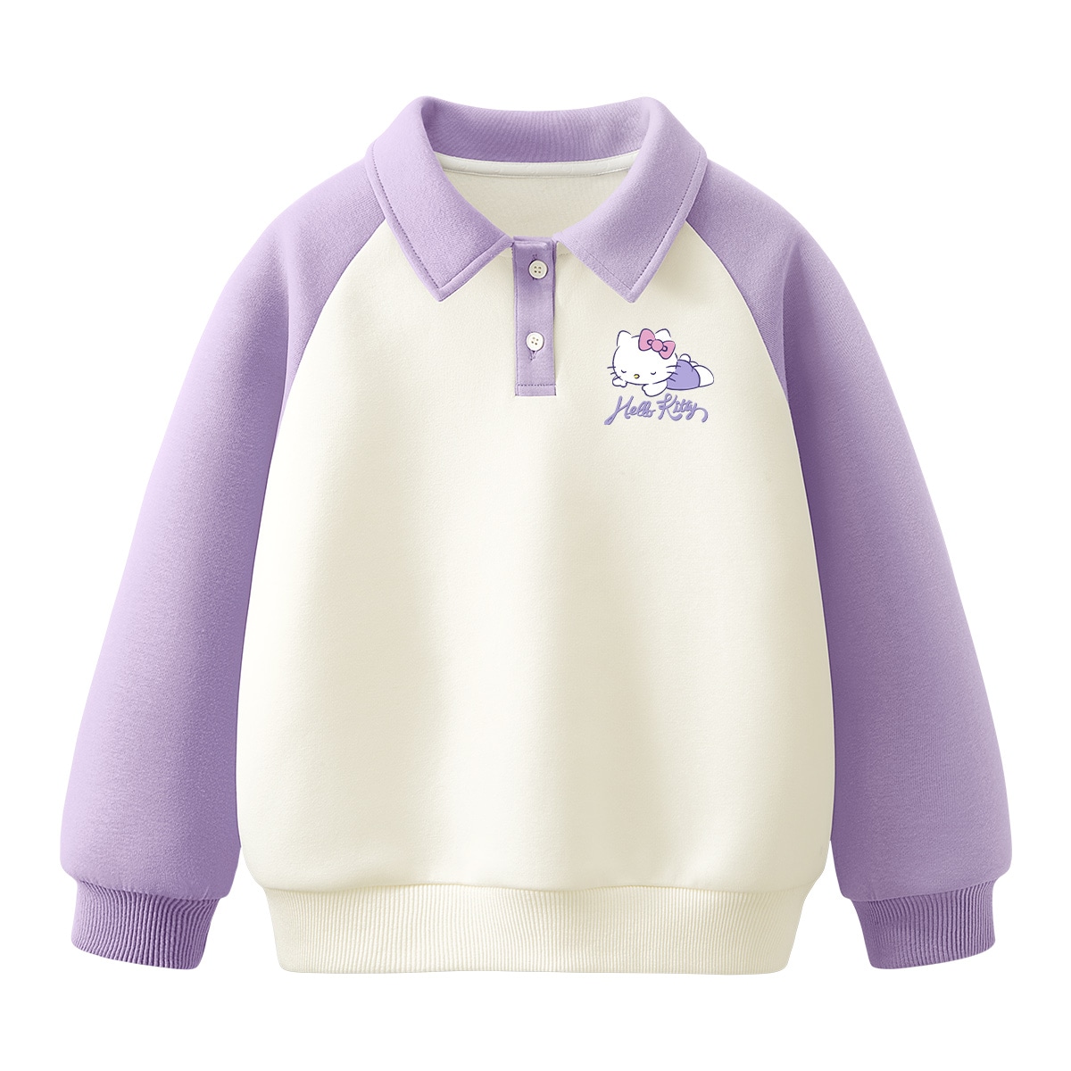 Hello Kitty/凯蒂猫 Hello Kitty Pullover Hoodie Purple White Kids