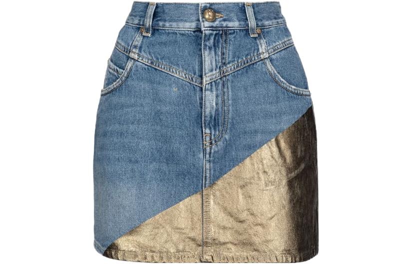 PINKO FW23 Minigonna Denim Golden