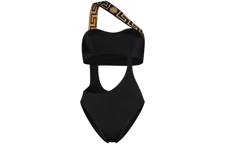 VERSACE/范思哲 Versace Cutout One-Piece Swimsuit Black