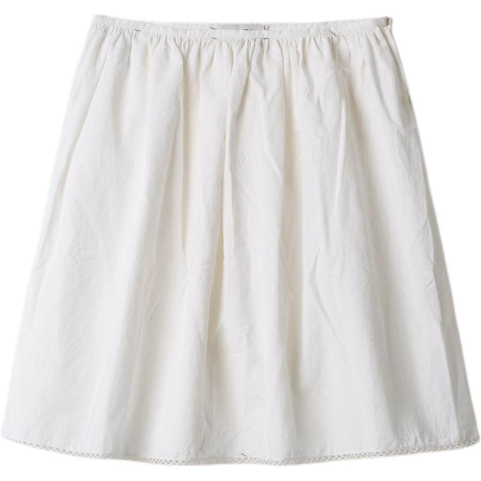 Miu Miu Lace Trim Button Dress White