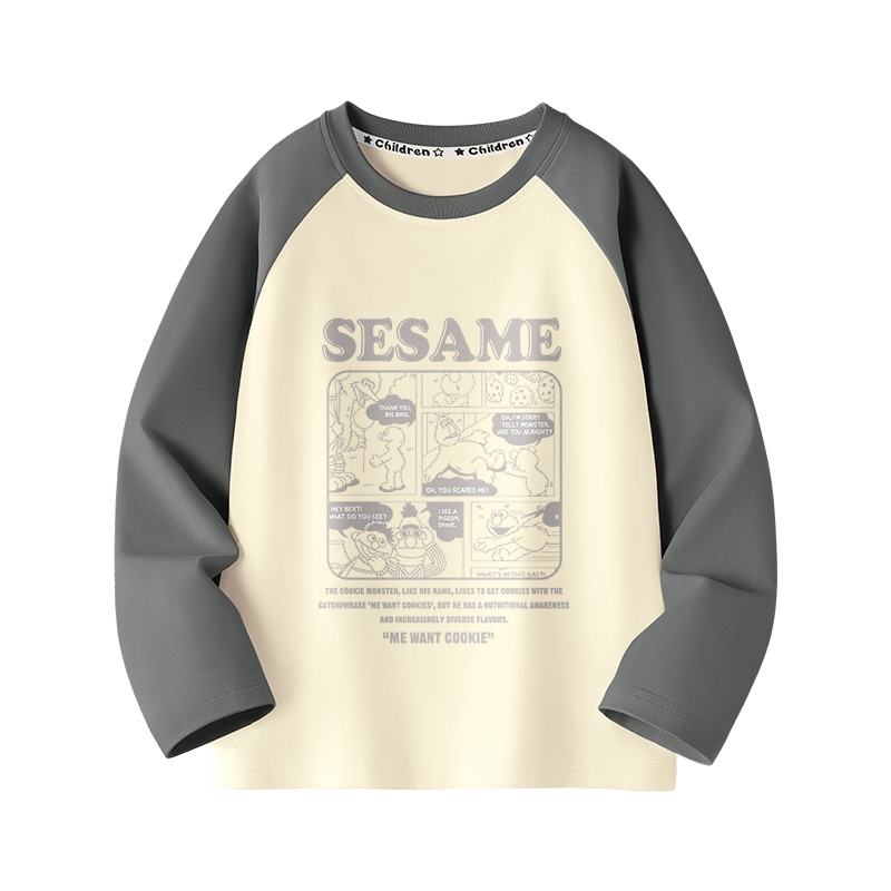 SESAME STREET/芝麻街 SESAME STREET Colorblock Crewneck Tee