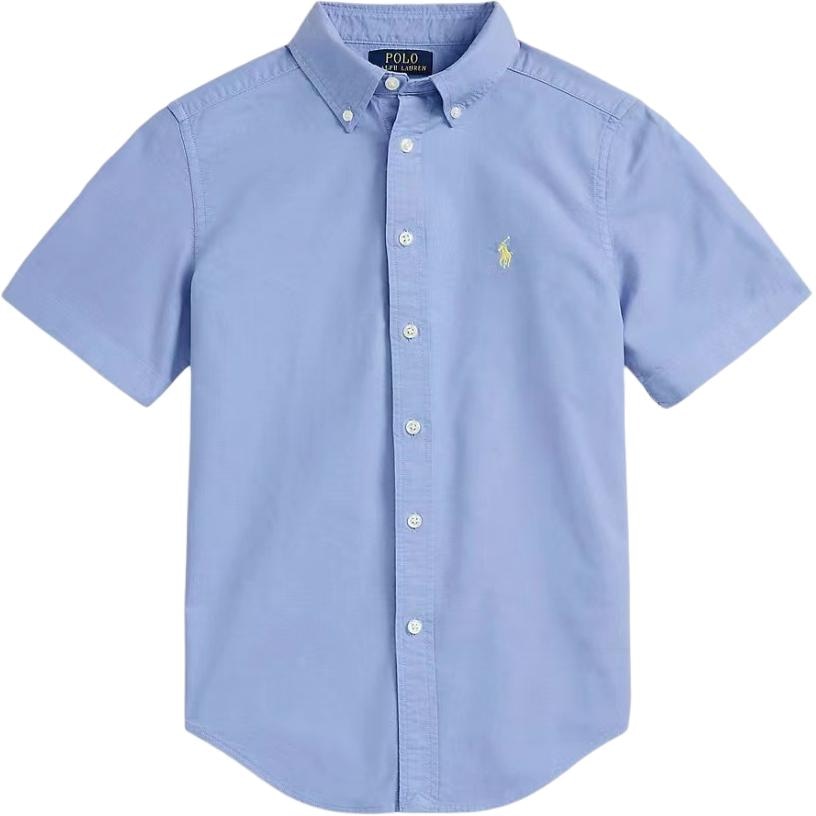 Polo Ralph Lauren SS24 Solid Logo Embroidered Shirt Blue Kids