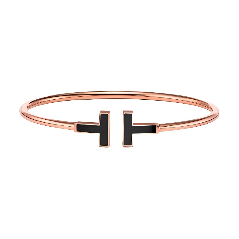 TIFFANY & CO./蒂芙尼 Tiffany & Co. T Series Black Onyx Bangle