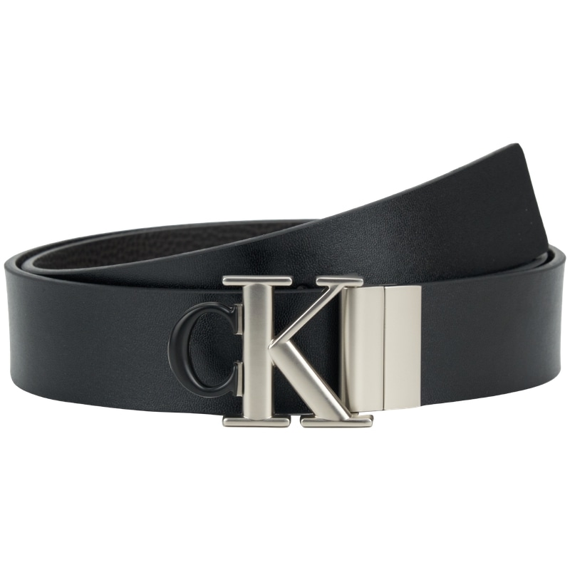 Calvin Klein Reversible Letter Buckle Belt Space Black Earth Brown 3.5cm