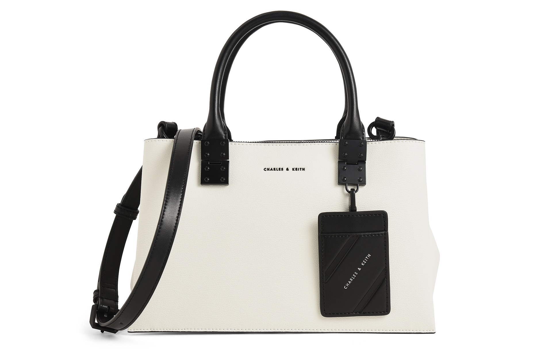 CHARLES&KEITH CHARLESKEITH ck PU PinkUltraMatteBlackWhite