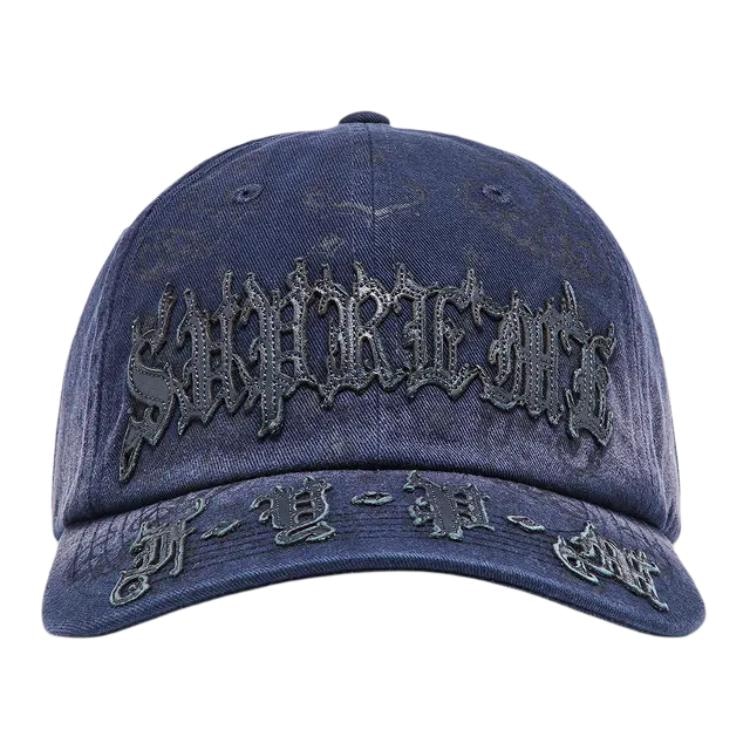 Supreme Navy Leather Cap