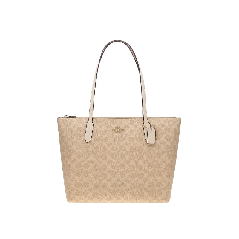 COACH/蔻驰 COACH Zip Top Tote 30 Beige
