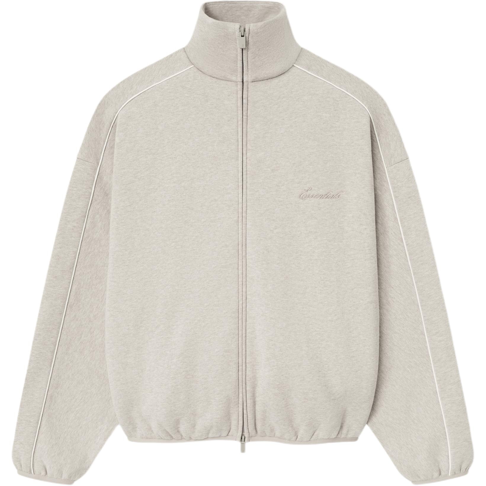 Fear of God Essentials Modern Fit Fleece Track Jacket Heather Stone