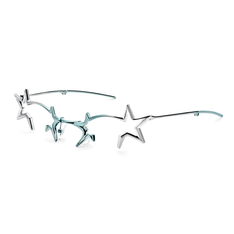 Gentle Monster Pocket Series Hollow Geometric Metal Optical Frame Silver Green
