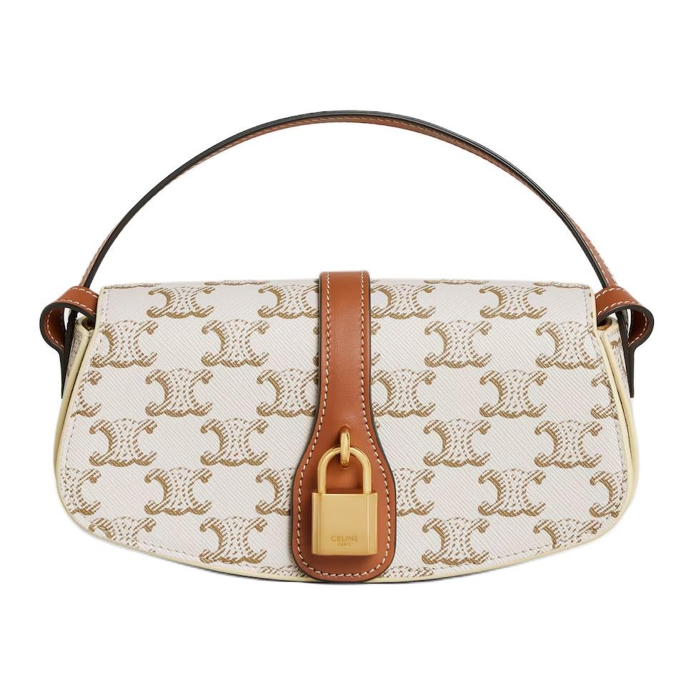 Celine Triomphe Canvas Mini White