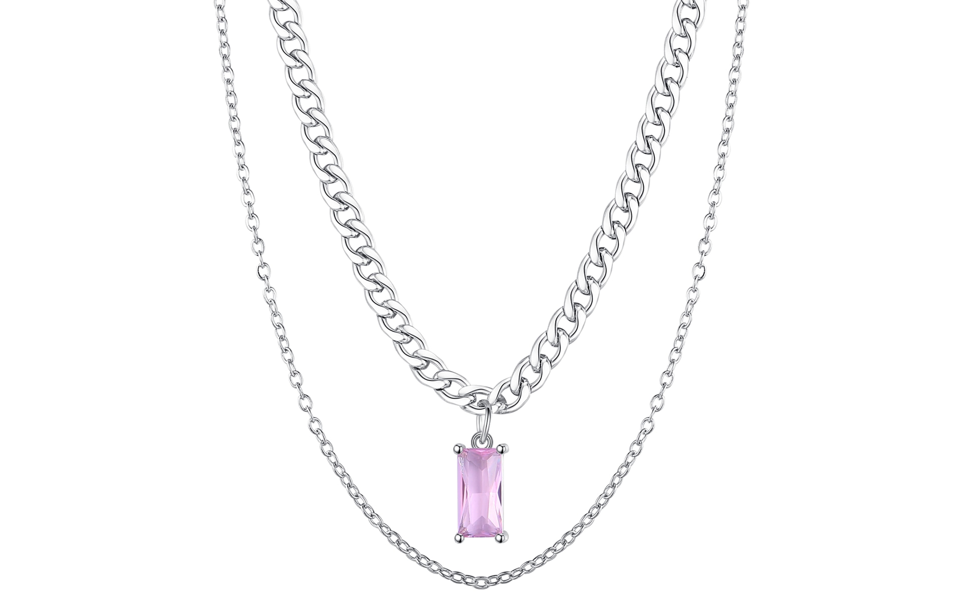 ENFANTIN Pink Diamond Layered Necklace