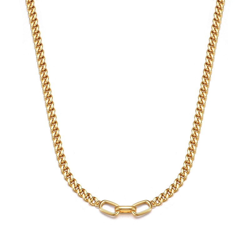 IDEAGEMER Silver Cuban Chain Necklace 925